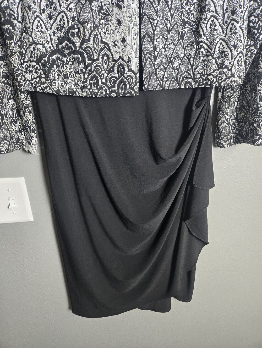 CB Established 1962 Black & White Formal Dress With Matching Jacket Size 8 - Picture 8 of 15
